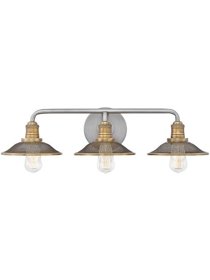 Rigby 3-Light Bath Sconce in Antique Nickel.
